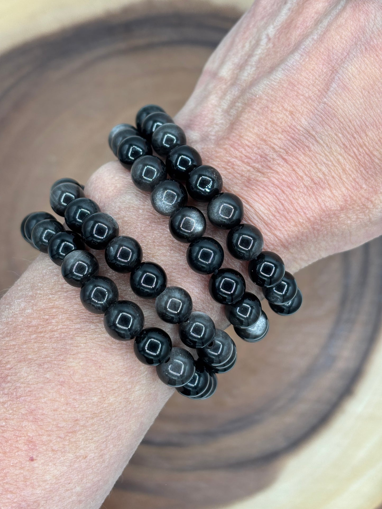 Silver Obsidian Bracelet