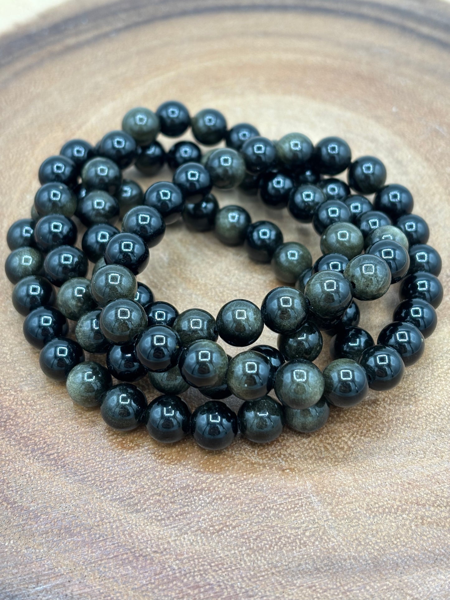 Golden Sheen Obsidian Bracelet