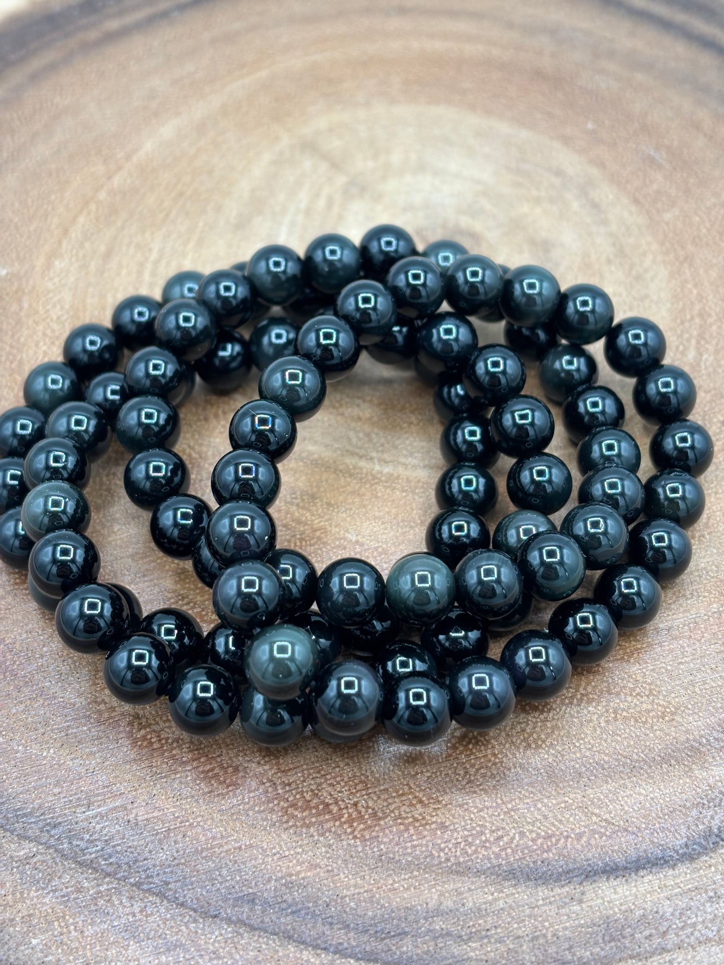 Rainbow Sheen Obsidian Bracelet