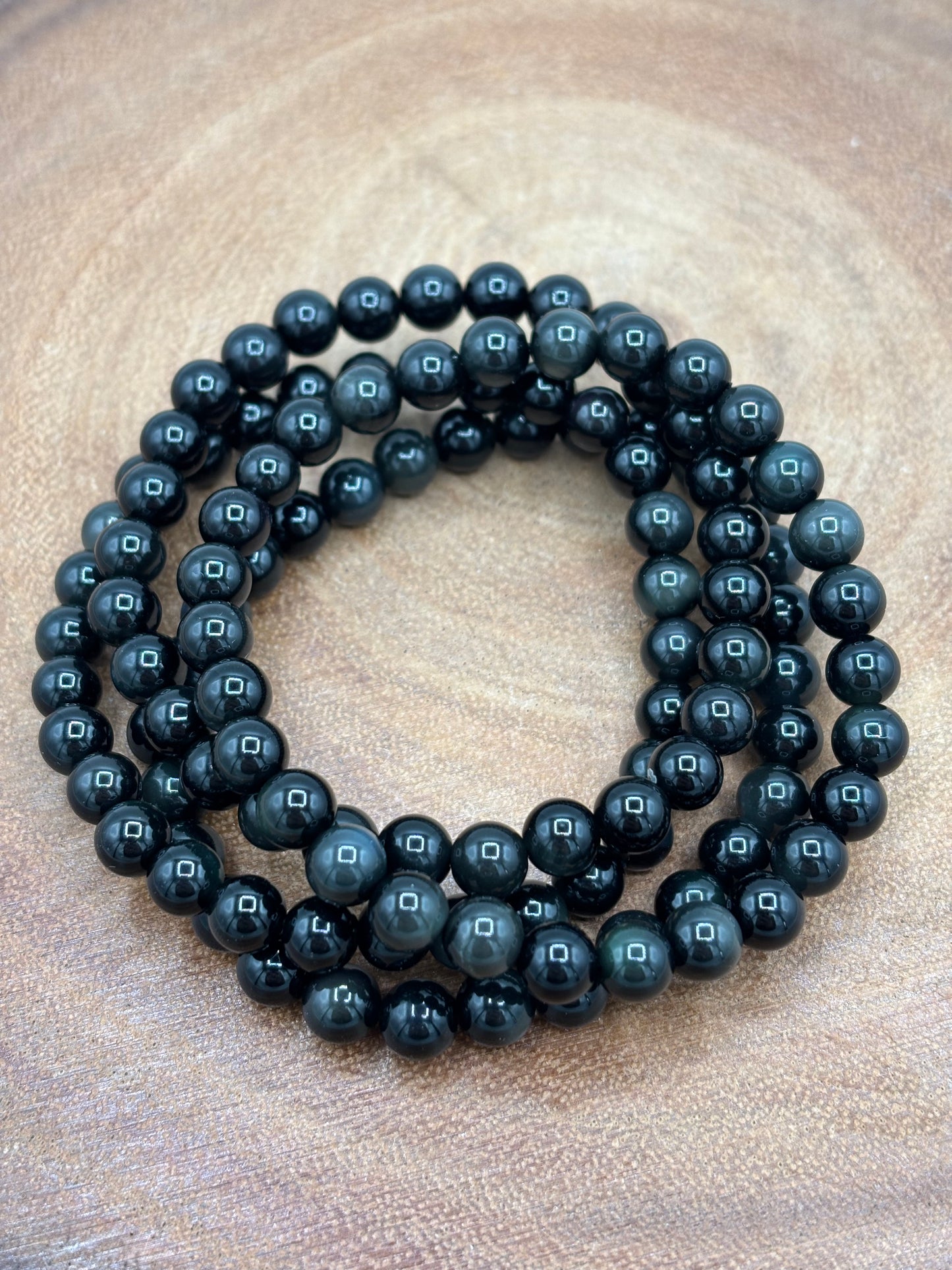 Rainbow Sheen Obsidian Bracelet
