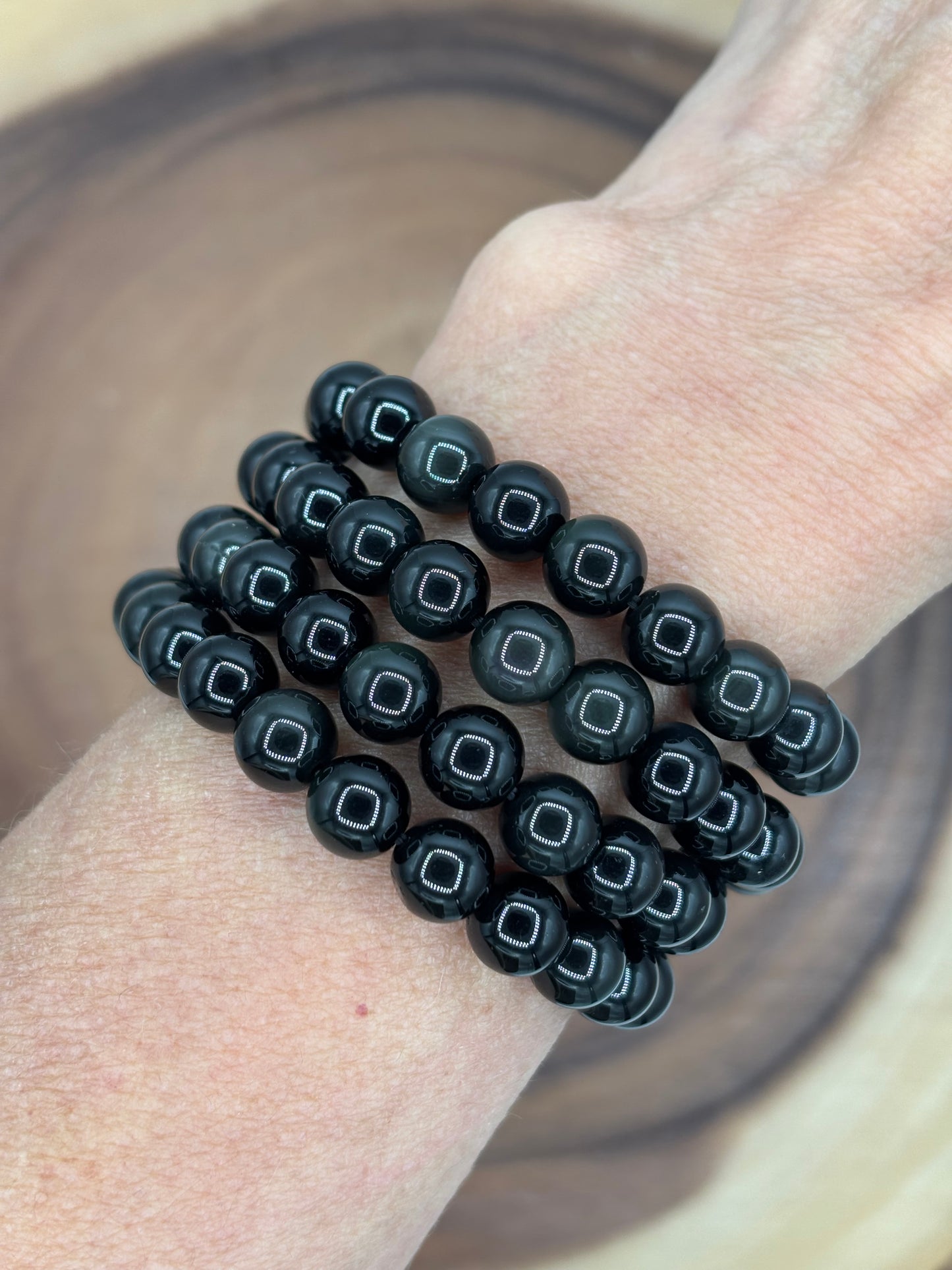 Rainbow Sheen Obsidian Bracelet