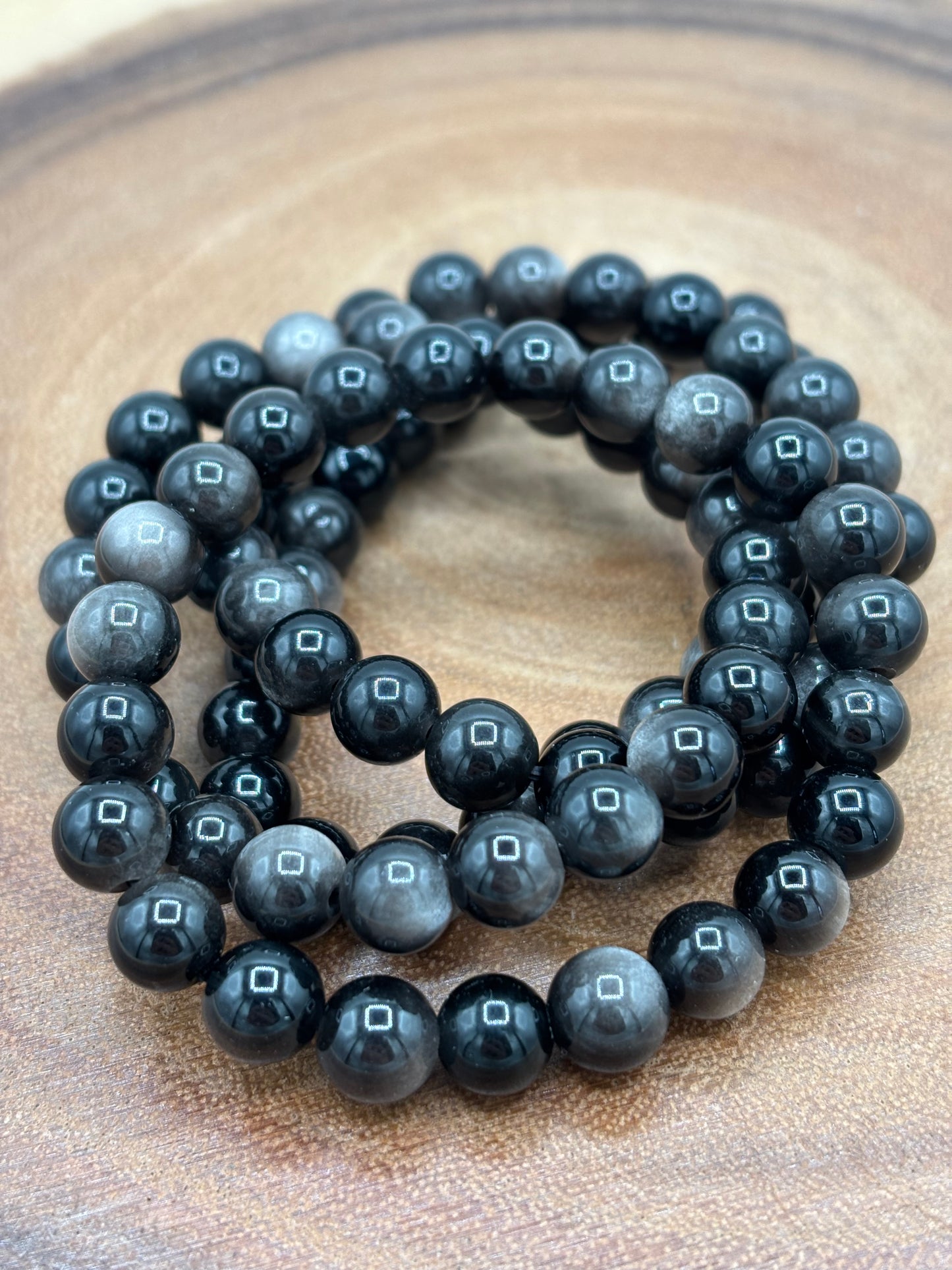 Silver Obsidian Bracelet