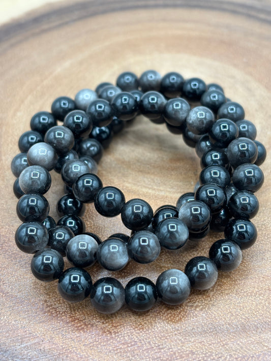 Silver Obsidian Bracelet