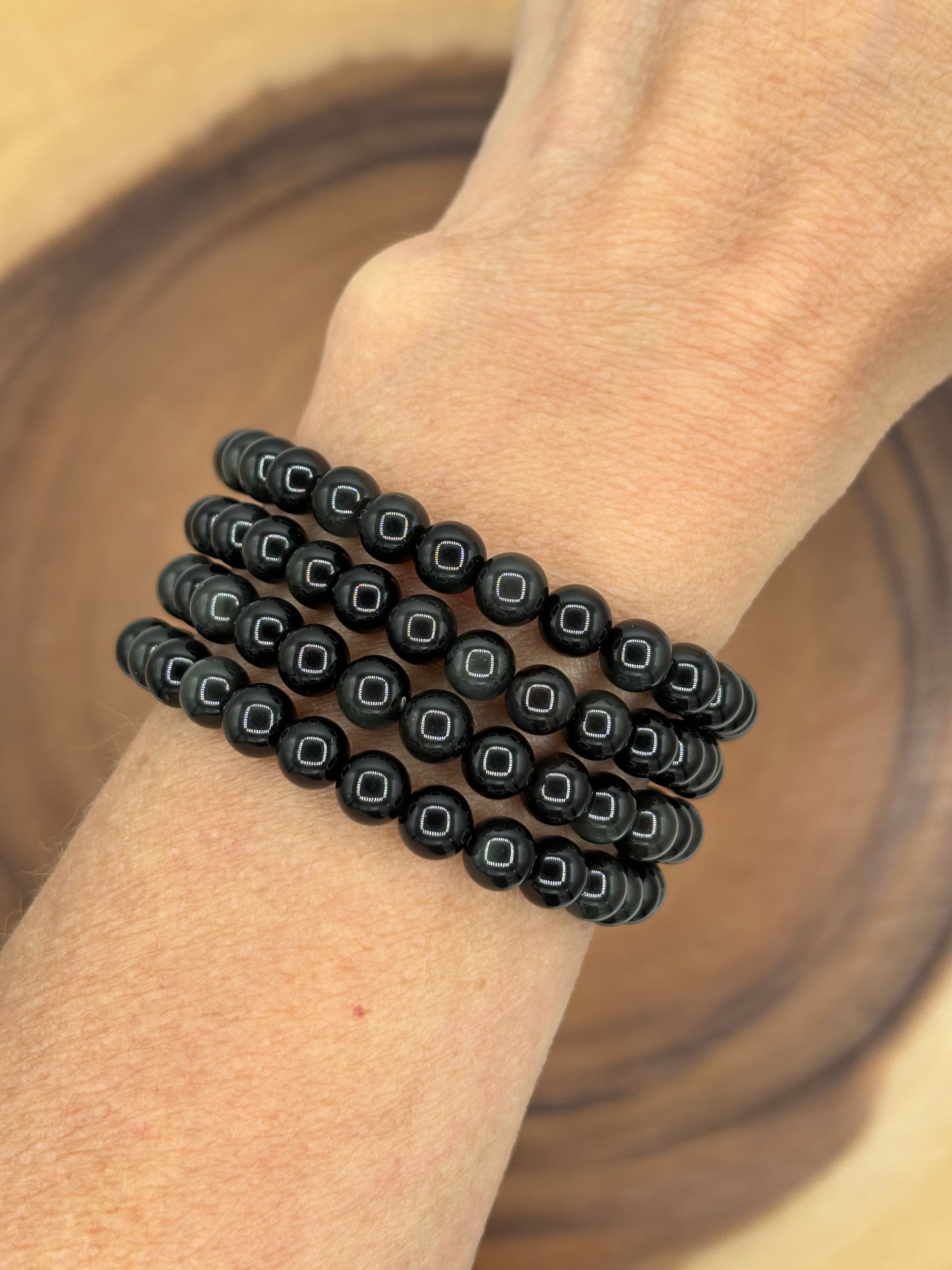 Rainbow Sheen Obsidian Bracelet