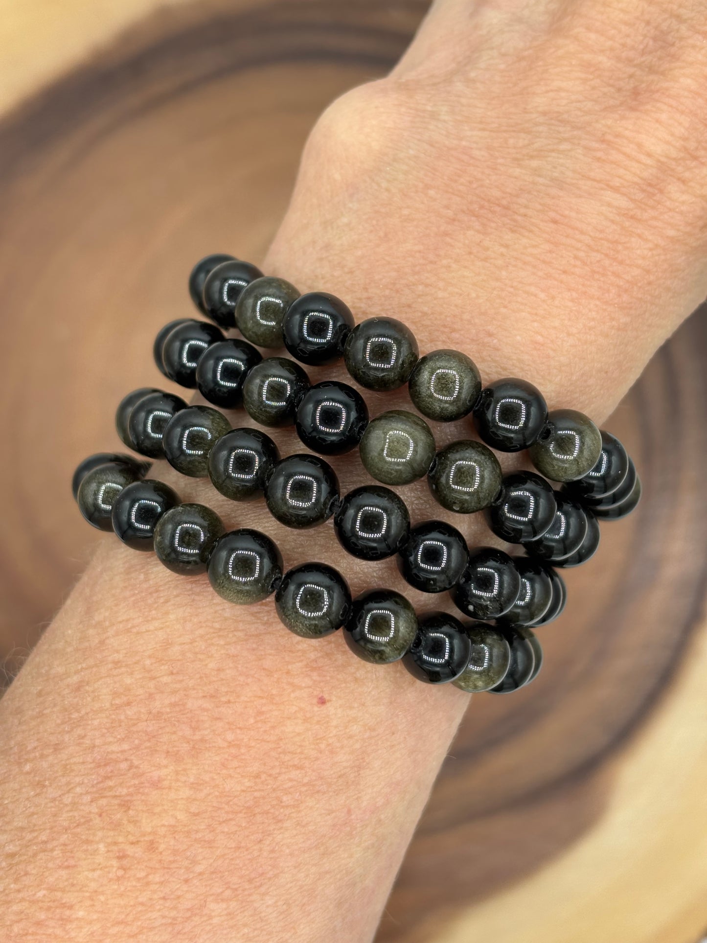 Golden Sheen Obsidian Bracelet